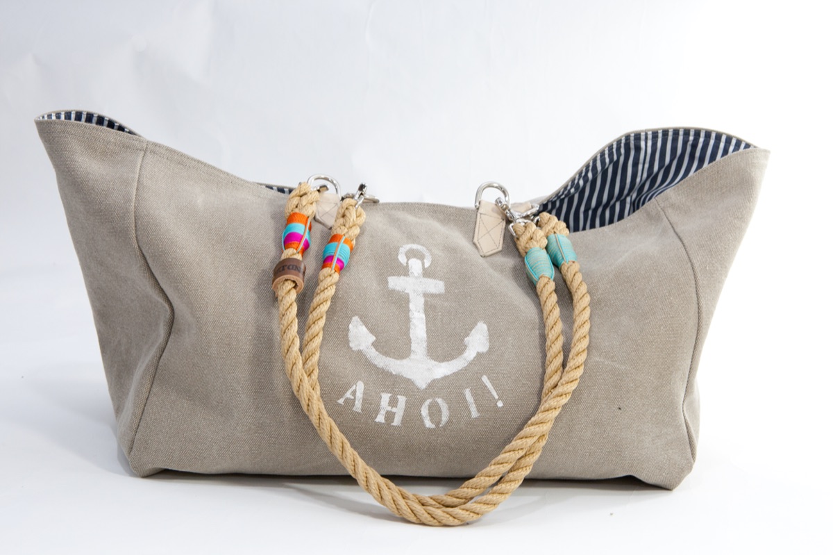 An early Elbband canvas bag with rope handles